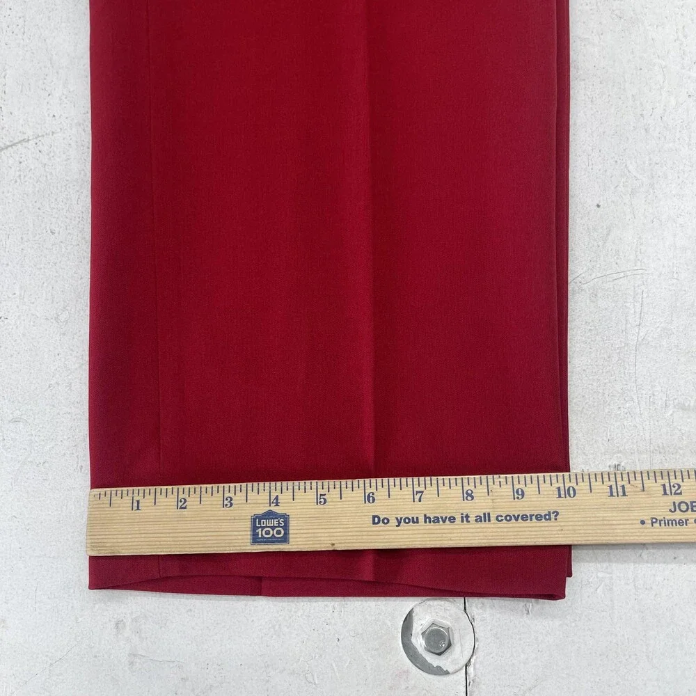 Kasper Dress Pants Womens 14P Red Crepe Wide Leg Zip Pockets Stretch Work Office - Picture 9 of 10